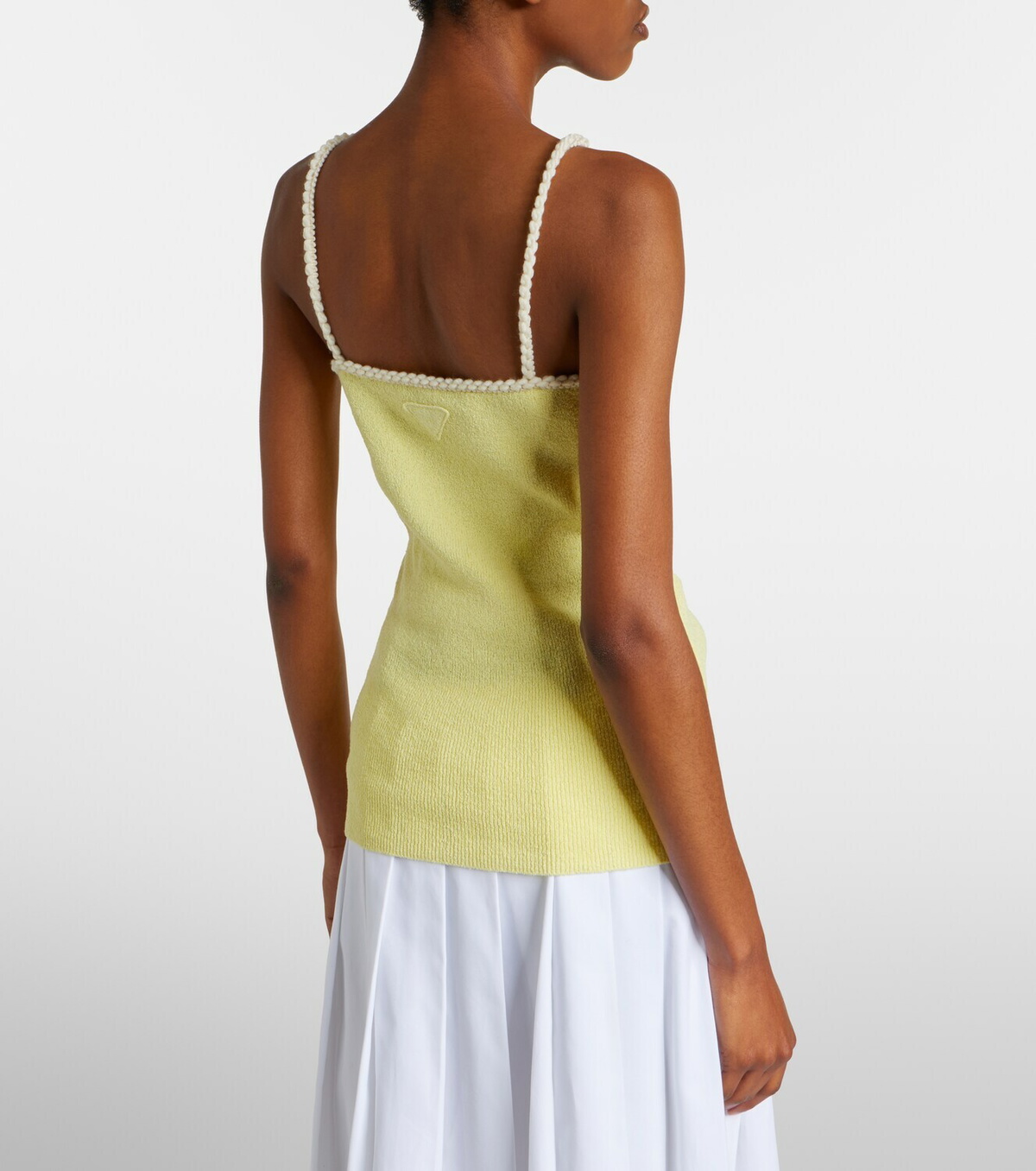 Prada Embellished cotton-blend bouclé top