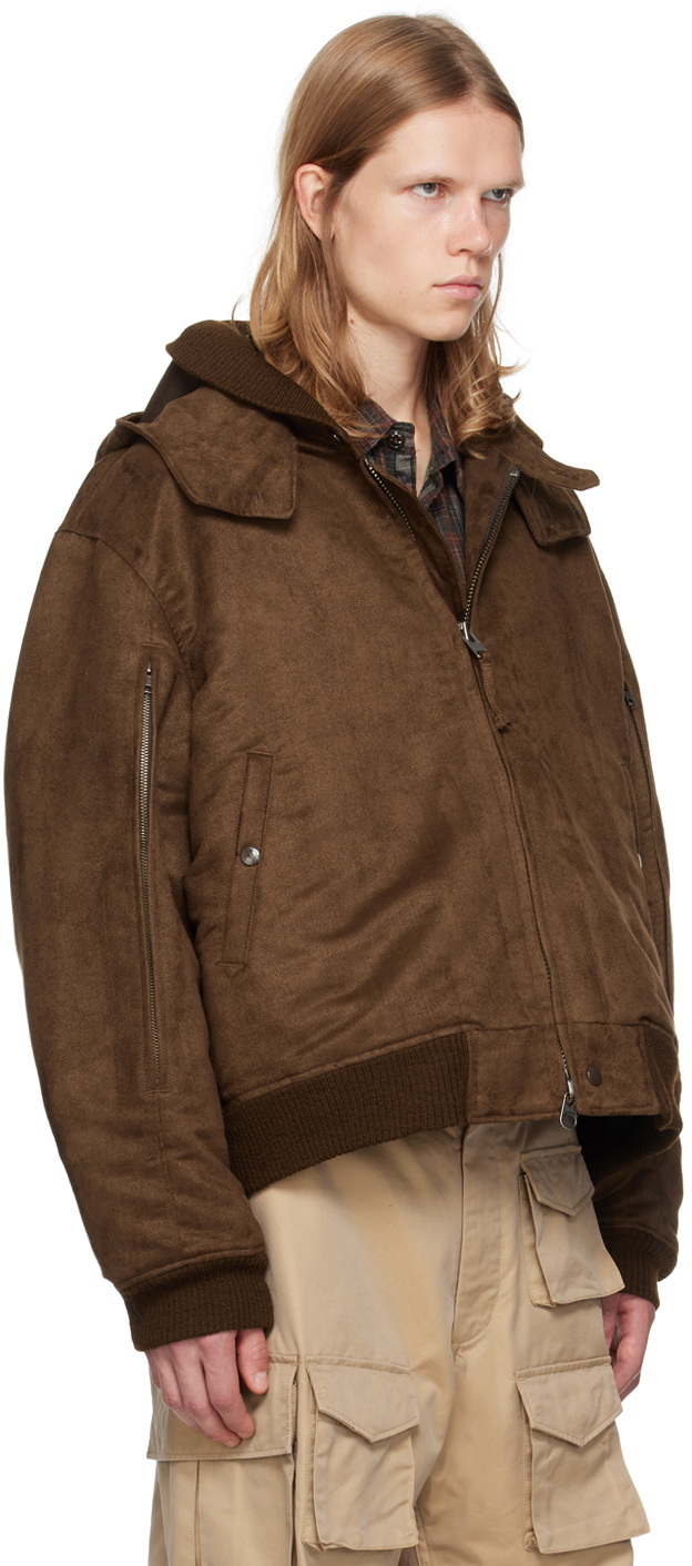Engineered Garments Brown LL Faux-Suede Bomber Jacket