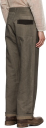 Aviva Jifei Xue Khaki Uneven Ink 5 Pocket Jeans