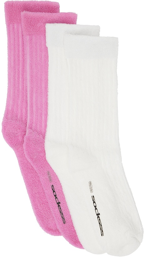 Photo: SOCKSSS Two-Pack Pink & White Socks