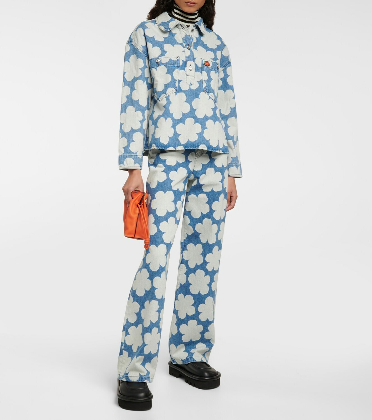 Kenzo Blue Denim Boke Flower Jeans main image 1