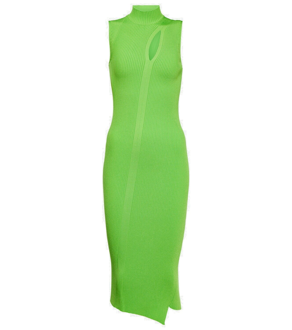 Versace Cutout turtleneck knit midi dress Versace