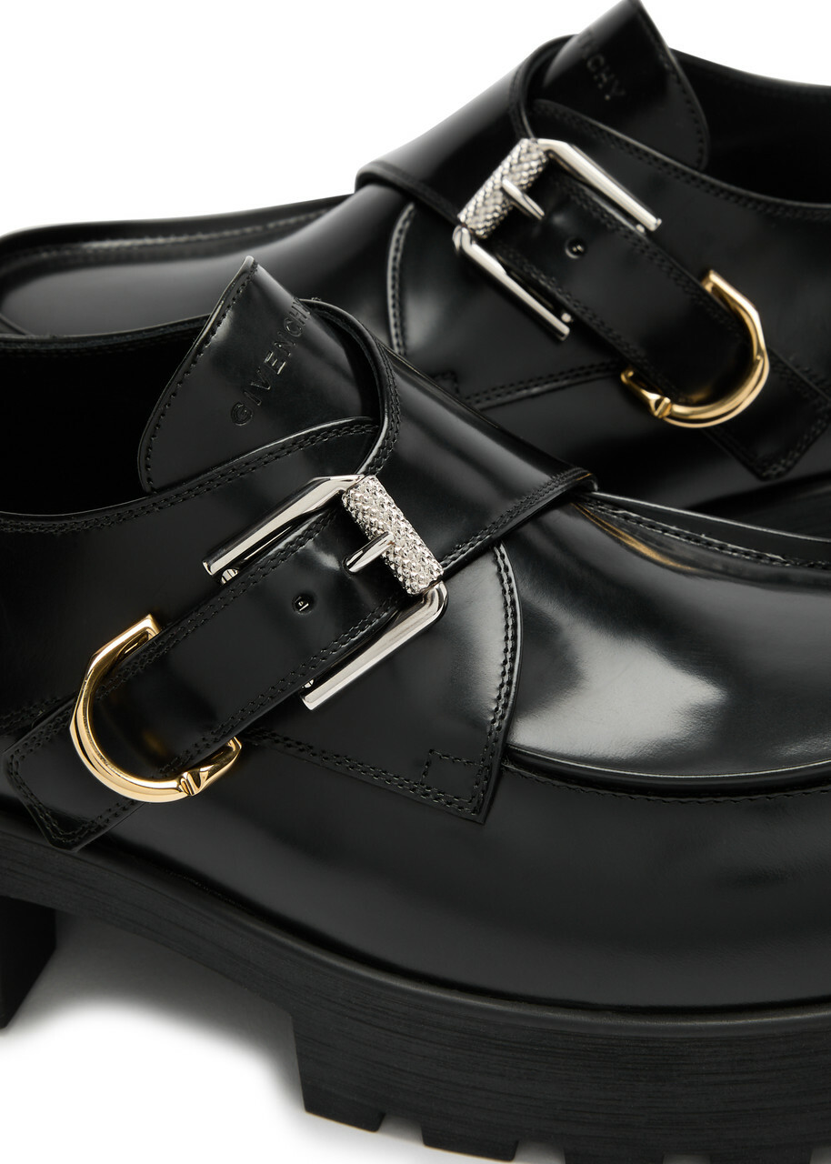 Givenchy Voyou Monk 50 Leather Loafers Black