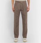 Ermenegildo Zegna - Cotton and Linen-Blend Trousers - Brown