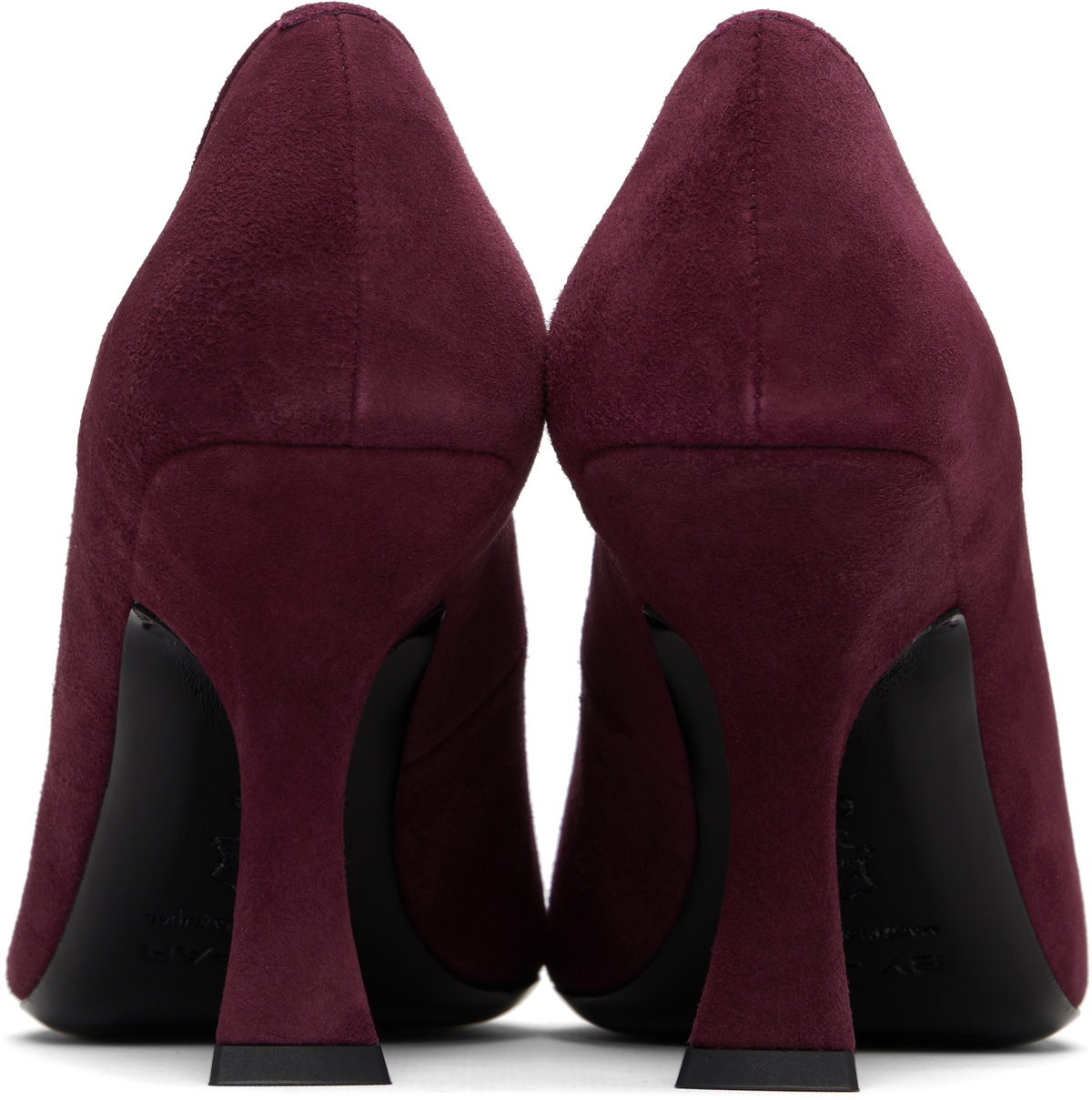 BY FAR Burgundy Viva Suede Heels