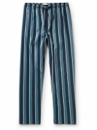 Derek Rose - Royal 221 Straight-Leg Striped Cotton-Satin Pyjama Trousers - Blue