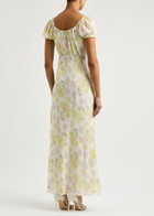 Loveshackfancy Kelila Floral-print Chiffon Maxi Dress Cream