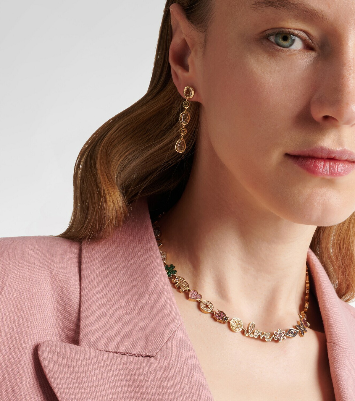 Sydney Evan 14kt gold charm necklace with diamonds