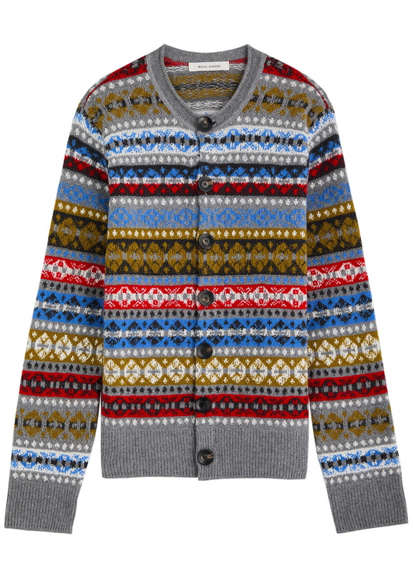 Photo: Wales Bonner Astral Fair Isle Wool-blend Cardigan Multicoloured 1
