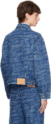 Sky High Farm Workwear Navy KS Graffiti Denim Jacket