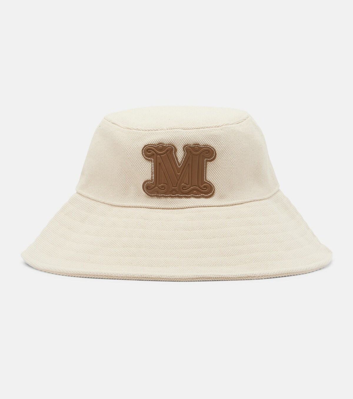 Max Mara Gondola leather-trimmed canvas bucket hat