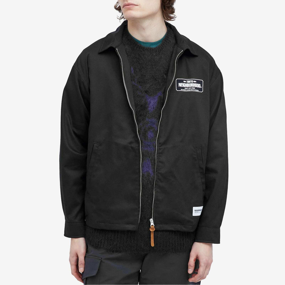 Neighborhood Men's Zip Work Jacket in Black Neighborhood