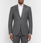 Canali - Dark-Grey Slim-Fit Mélange Wool-Sharkskin Suit Jacket - Men - Dark gray