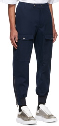 Alexander McQueen Navy Cotton Cargo Pants