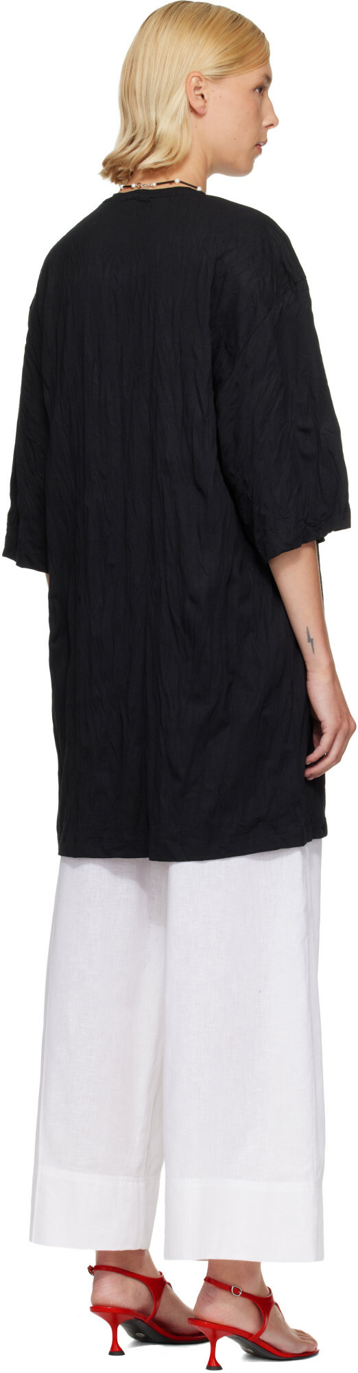 TOTEME Black Relaxed Tee Minidress