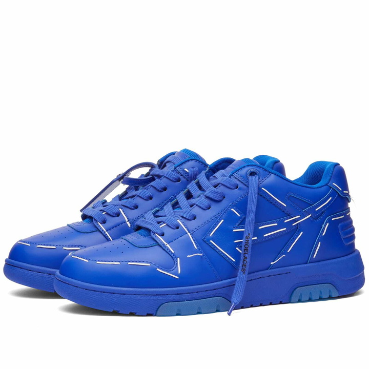 Photo: Off-White Men's OOO LOW SARTORIAL STITCHING Sneakers in Blue