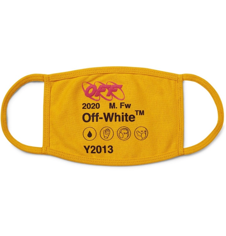 Photo: Off-White - Industrial Logo-Print Cotton Mask - Yellow