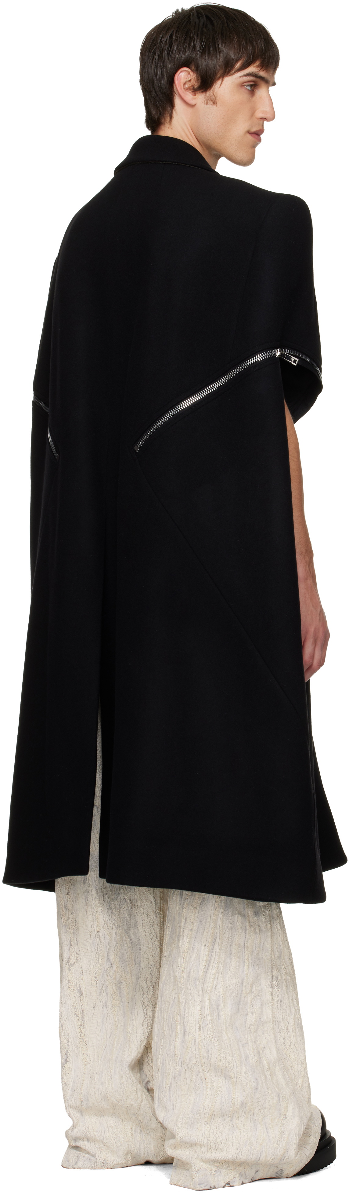 Rick Owens Black Concordians Blixa Cape Coat
