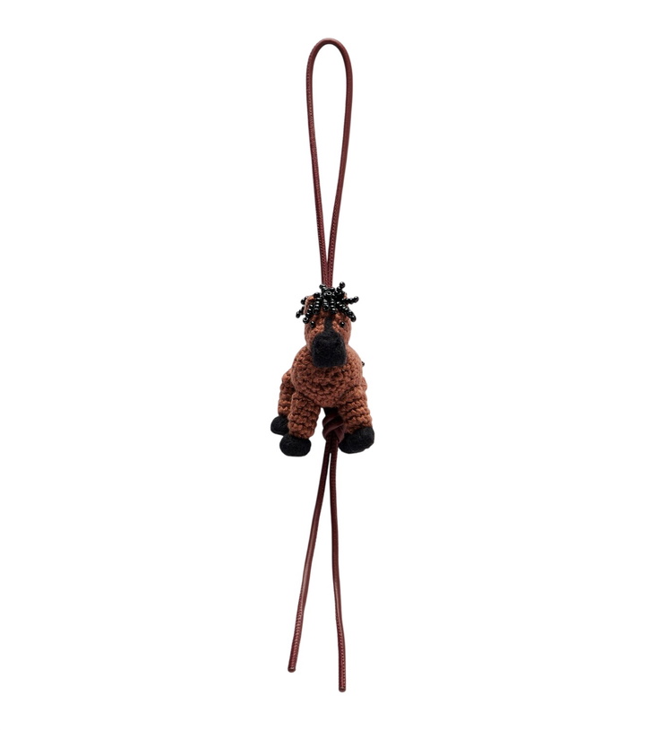 Photo: Loewe Horse beaded leather-trimmed wool bag charm