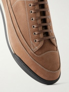 John Lobb - Court Panelled Nubuck Sneakers - Brown