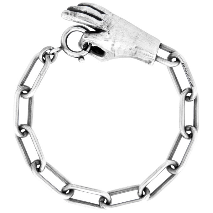 Ann Demeulemeester Silver Hand Bracelet