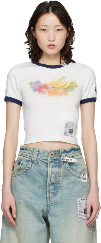 Photo: Maison MIHARA YASUHIRO Off-White Fruit Printed Ringer Mini T-shirt
