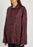 Saint Laurent Patterned Silk Shirt Bordeaux