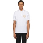 Versace Jeans Couture White and Gold Logo Polo
