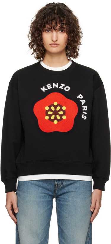 Photo: Kenzo Black Kenzo Paris Pop Embroidered Sweatshirt
