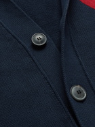 AMI PARIS - Slim-Fit Logo-Embroidered Cotton-Blend Cardigan - Blue