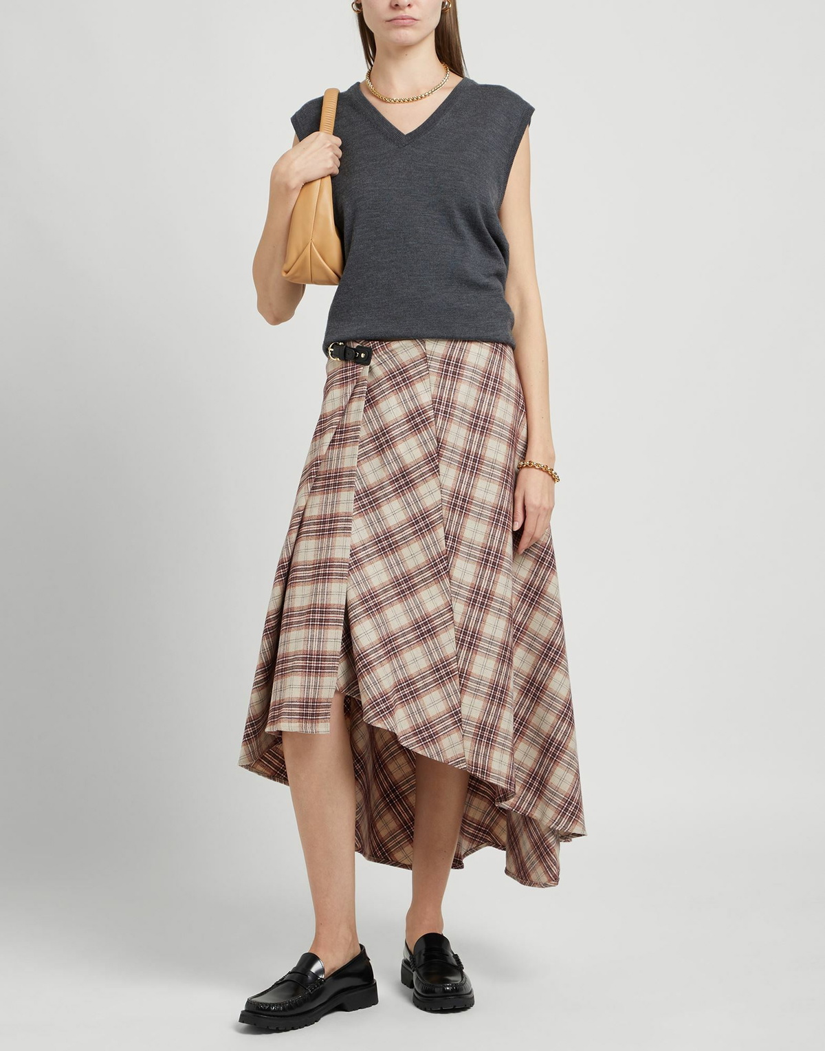 Maje Womens Midi skirt in Beige