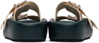 MM6 Maison Margiela Navy & Off-White Sunken Buckle Sandals