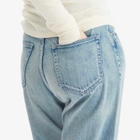 Auralee Women's Selvedge Faded Denim Pants in Light Indigo