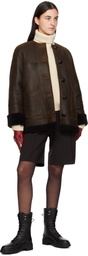 Weekend Max Mara Brown Borbone Shearling Jacket