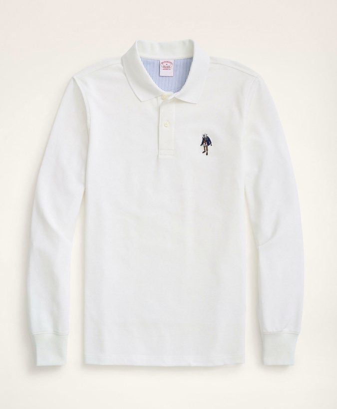 Photo: Brooks Brothers Men's Henry Supima Long-Sleeve Polo Shirt | White