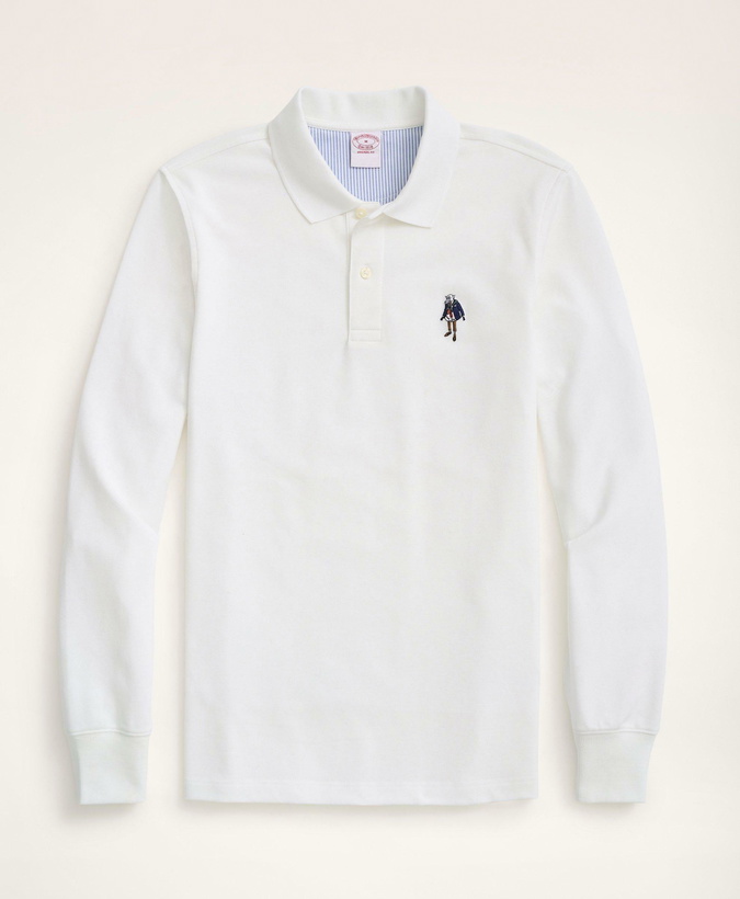 Photo: Brooks Brothers Men's Henry Supima Long-Sleeve Polo Shirt | White