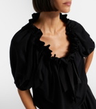 Patou Tie-neck cotton faille minidress