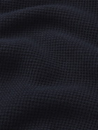 HUGO BOSS - Birdseye Cotton Zip-Up Sweater - Blue
