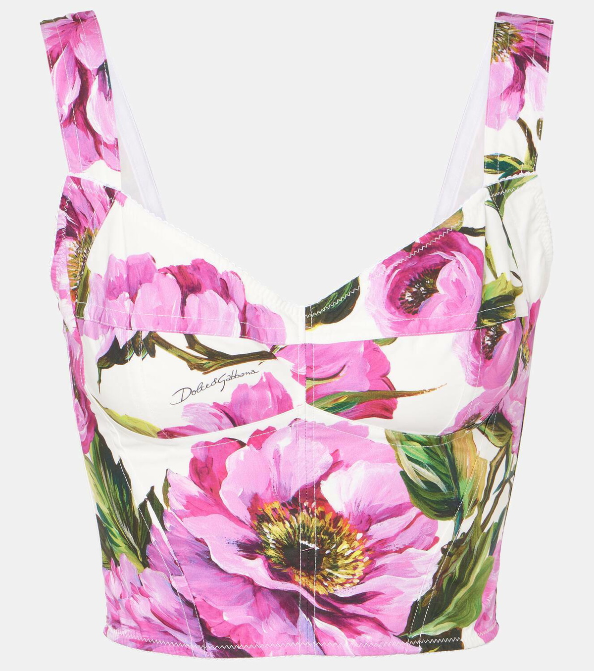 Dolce&Gabbana Floral cotton-blend bustier