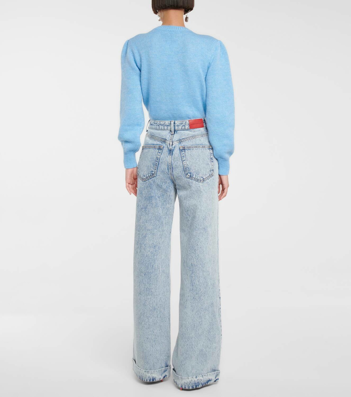 Alessandra Rich High-rise wide-leg jeans