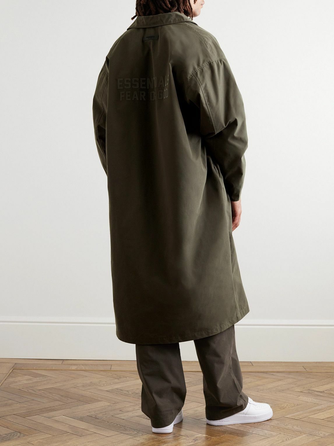 FEAR OF GOD ESSENTIALS - Logo-Appliquéd Cotton-Blend Twill Coat - Black