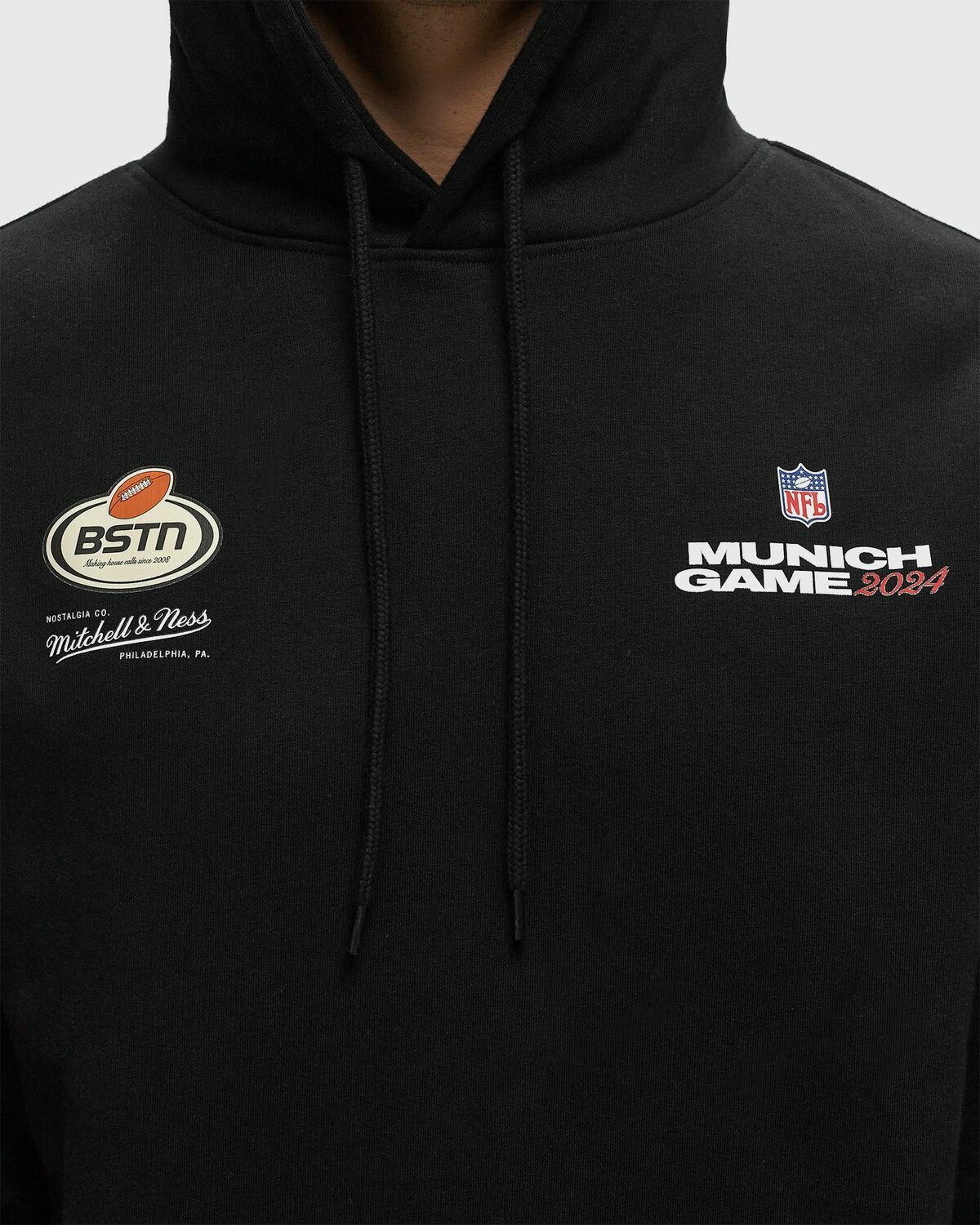 Mitchell & Ness X Bstn X Nfl Munich Game Hoodie Black - Mens