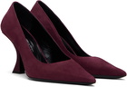 BY FAR Burgundy Viva Suede Heels
