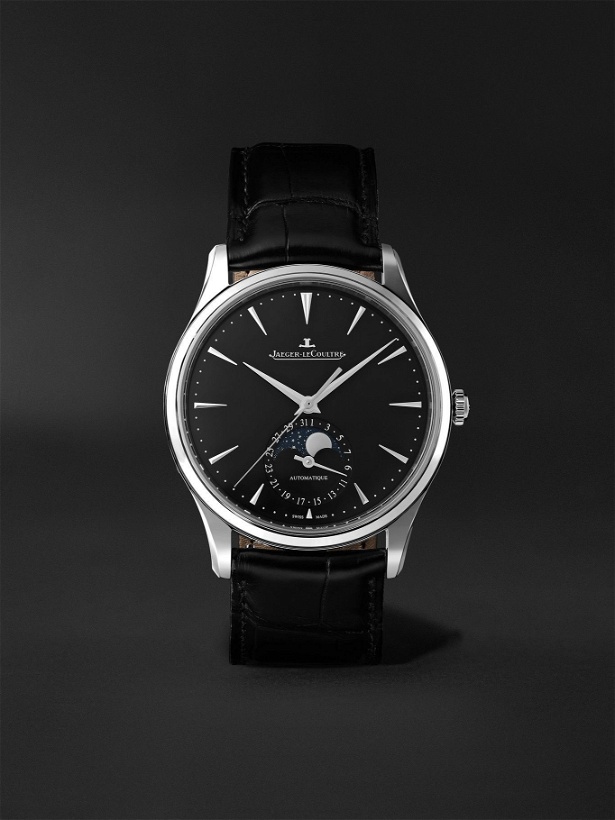Photo: Jaeger-LeCoultre - Master Ultra Thin Automatic Moon-Phase 39mm Stainless Steel and Alligator Watch, Ref. No. 1368471