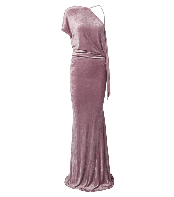 Photo: Rick Owens Lilies Tungsten draped open-back velvet gown