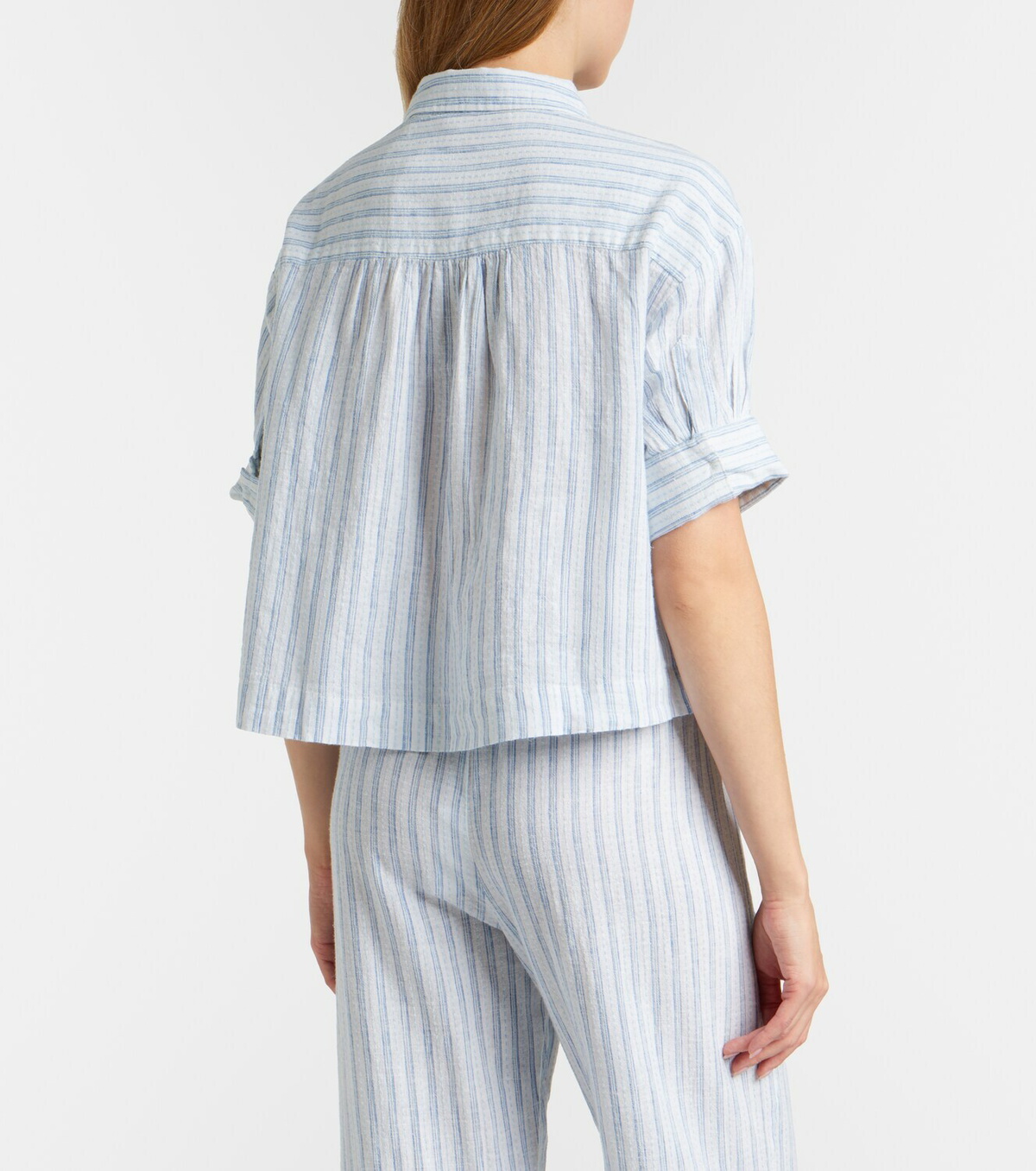 Velvet Greya striped cotton and linen shirt