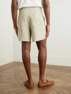 Stòffa - Straight-Leg Linen Drawstring Shorts - Neutrals