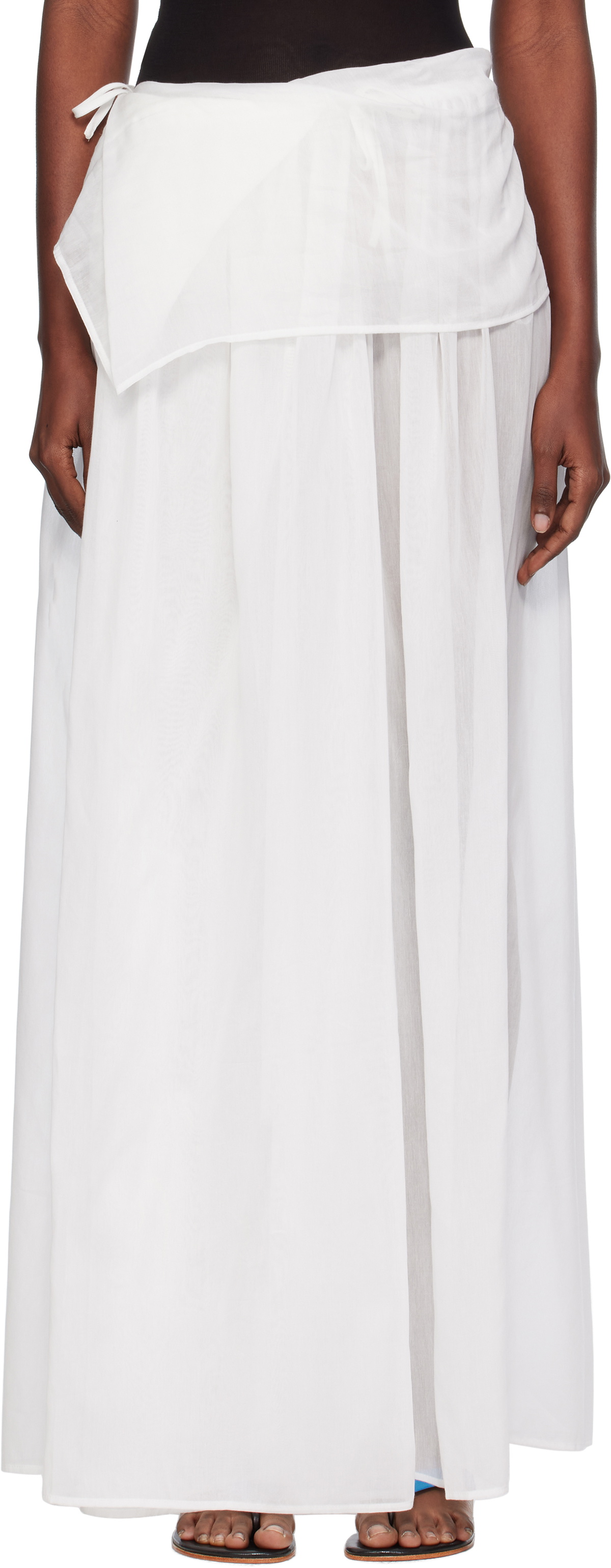 Paris Georgia White Elemental Silk Voile Maxi Skirt