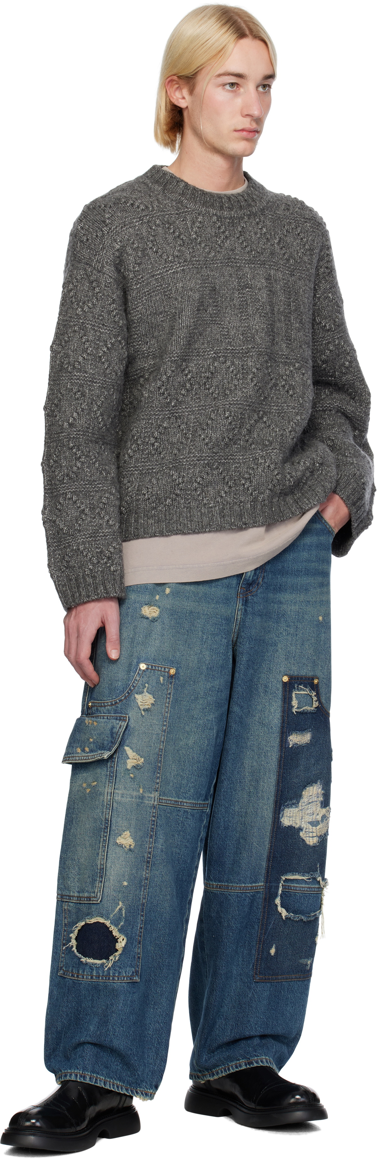 GANNI Gray Bubble Sweater