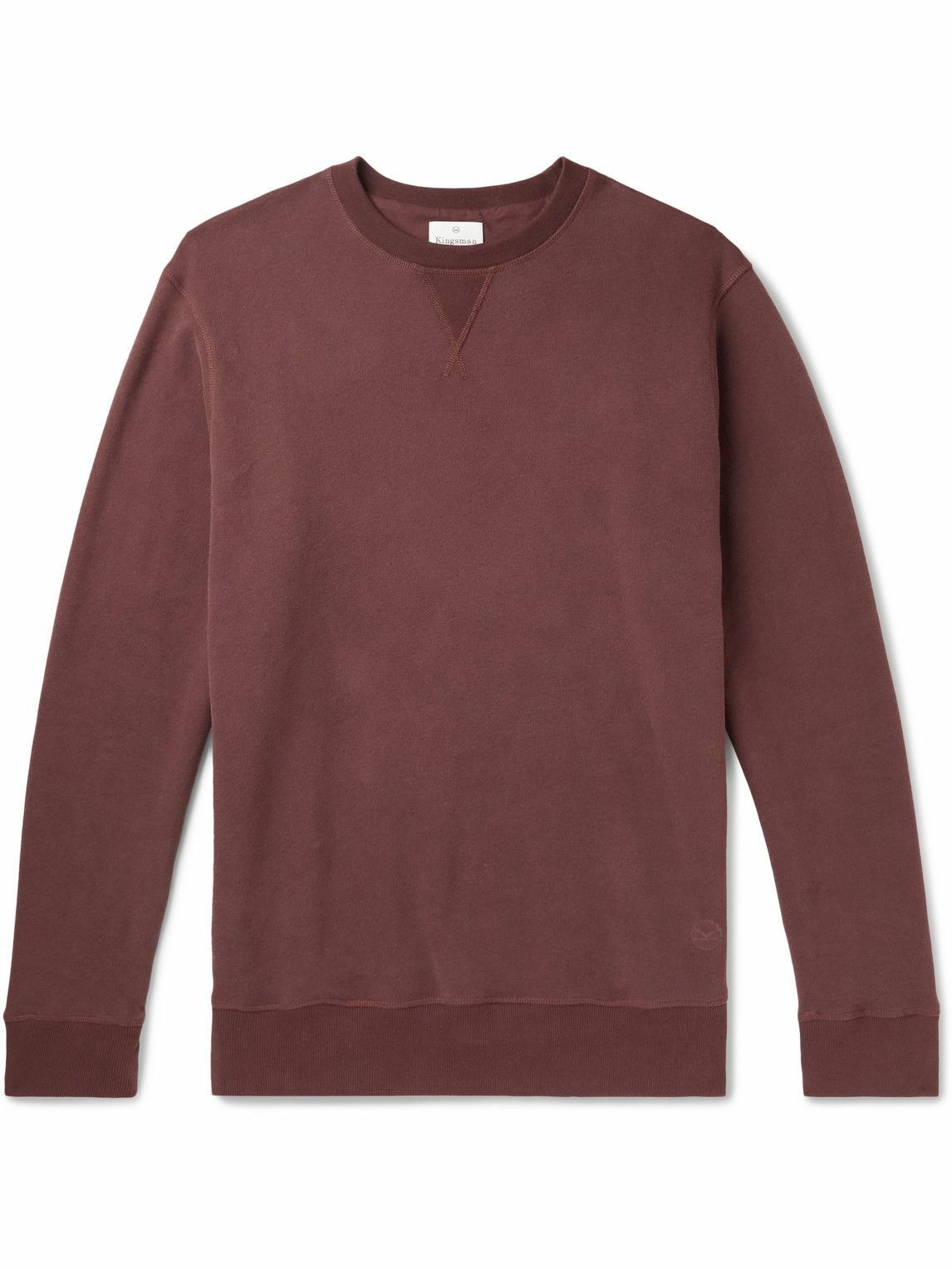 Kingsman - Cotton and Cashmere-Blend Jersey Sweatshirt - Burgundy Kingsman